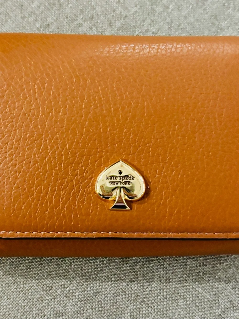 Kate Spade Kayla Small L-Zip Wallet in Warm Gingerbread